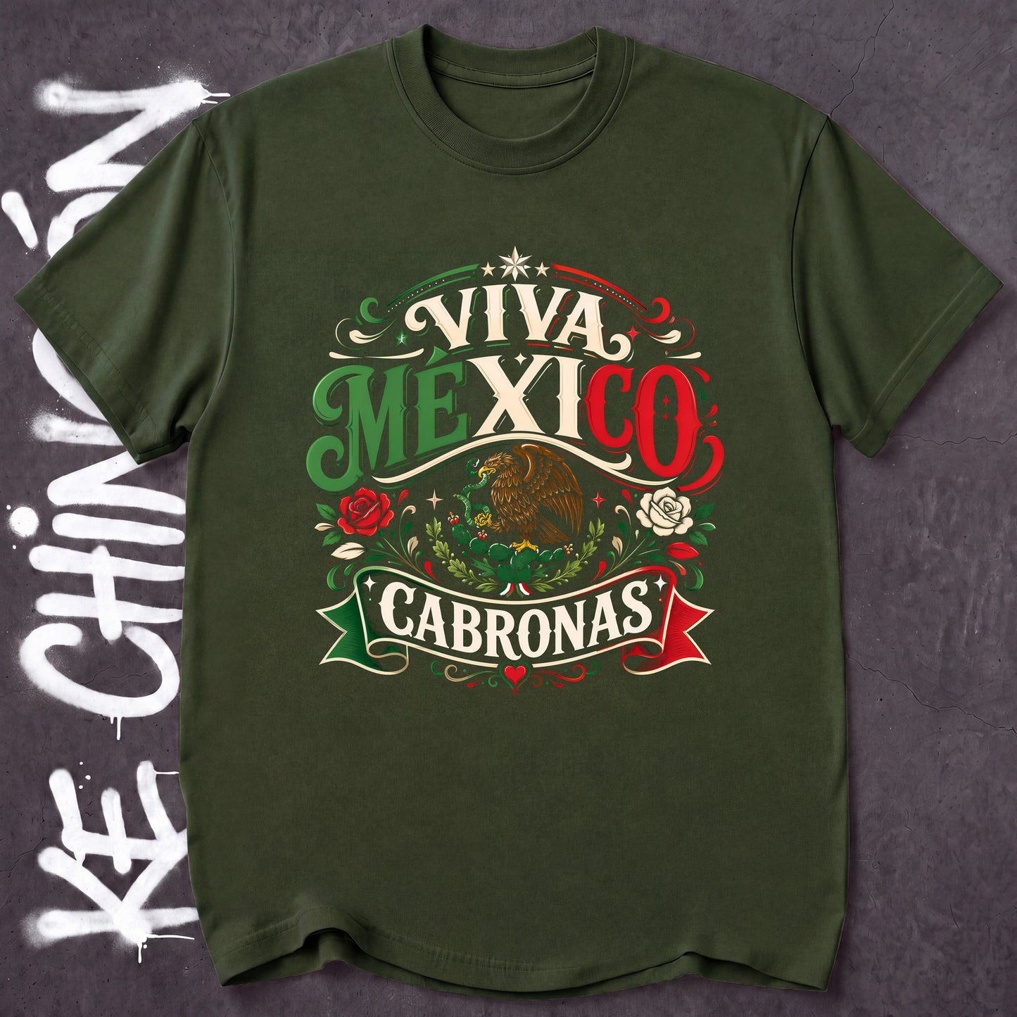 KE CHINGON t-shirt in Military Green color - SKU KC-0036