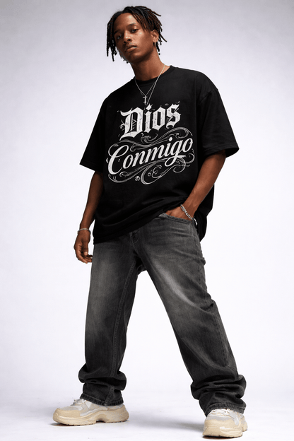 DIOS CONMIGO Oversized T-Shirt Unisex Streetwear - KE CHINGON