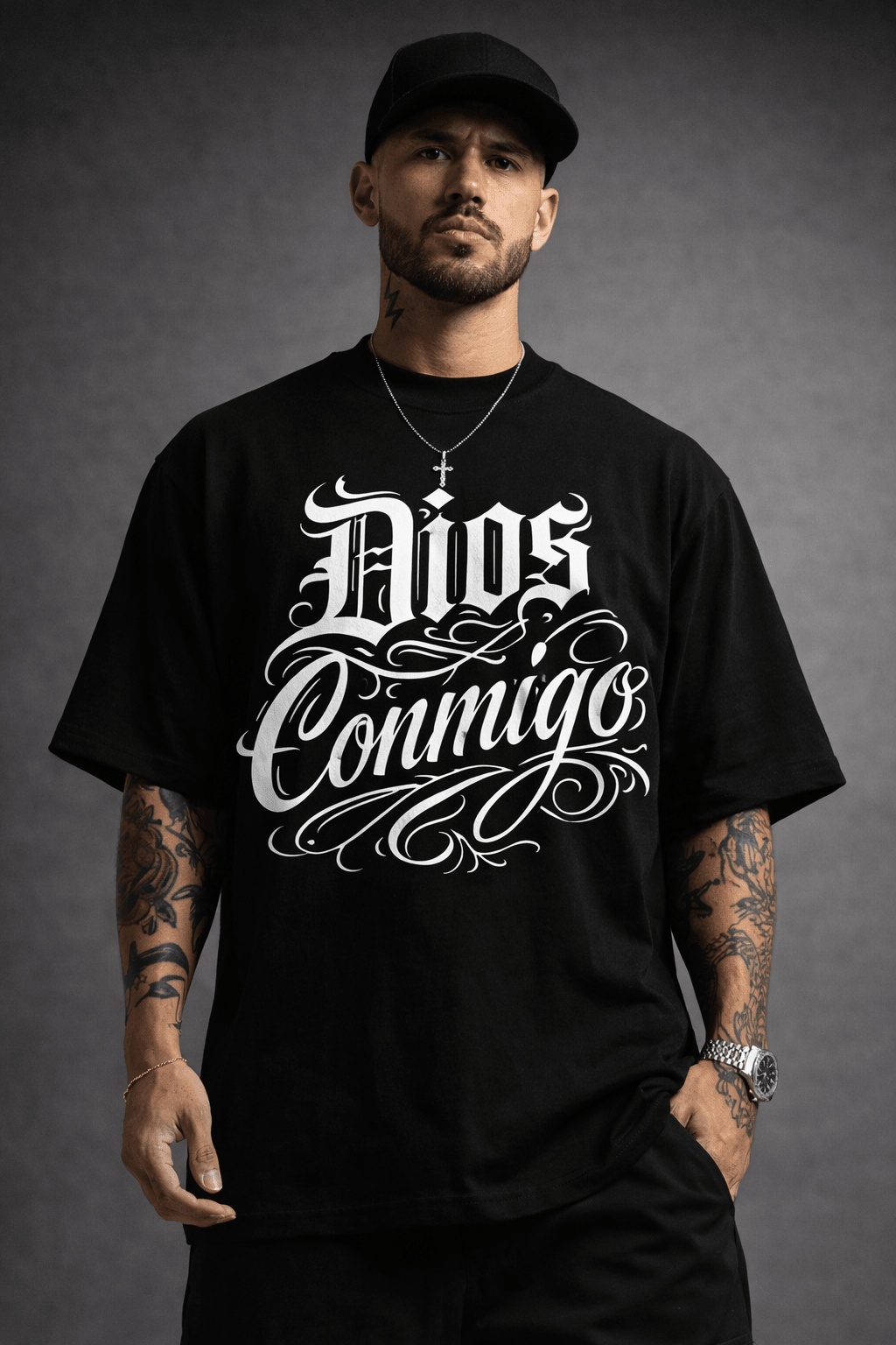 DIOS CONMIGO Oversized T-Shirt Unisex Streetwear - KE CHINGON