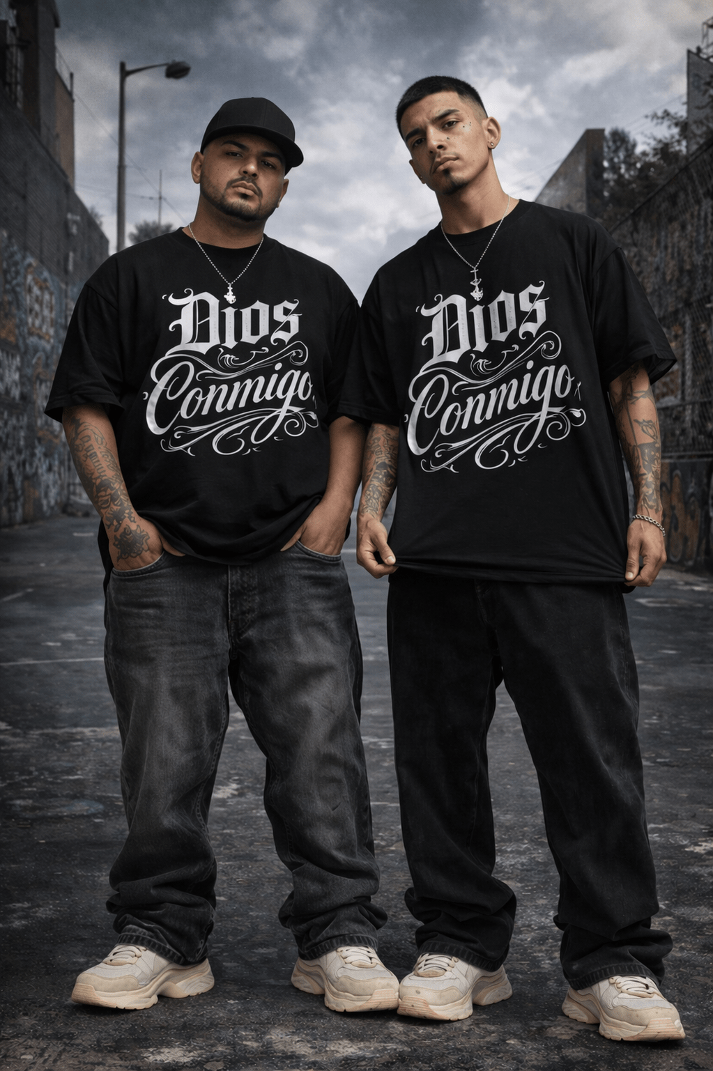 DIOS CONMIGO Oversized T-Shirt Unisex Streetwear - KE CHINGON