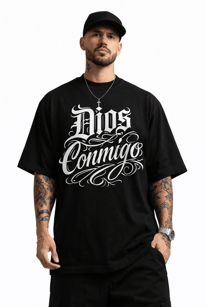 DIOS CONMIGO Oversized T-Shirt Unisex Streetwear - KE CHINGON