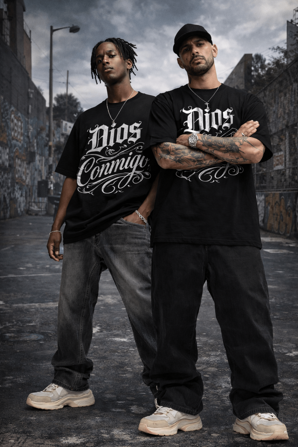DIOS CONMIGO Oversized T-Shirt Unisex Streetwear - KE CHINGON