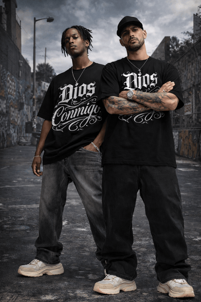 DIOS CONMIGO Oversized T-Shirt Unisex Streetwear - KE CHINGON