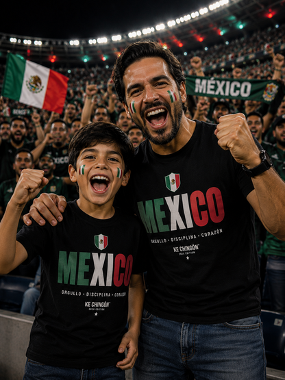 Playera México Negra Unisex | KE CHINGÓN™ 2026 Edition