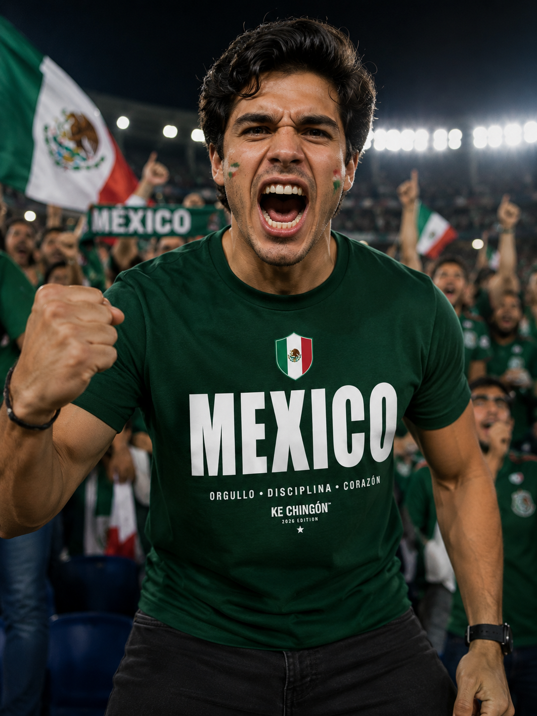 Playera México Verde Unisex| KE CHINGÓN™ 2026 Edition