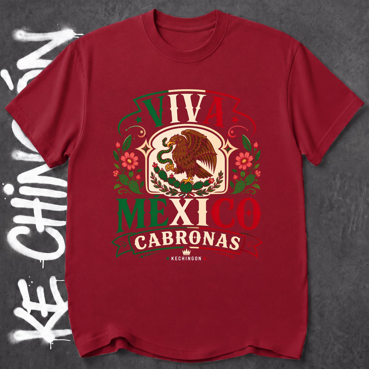 KE CHINGON t-shirt in Cardinal Red color - SKU KC-0034