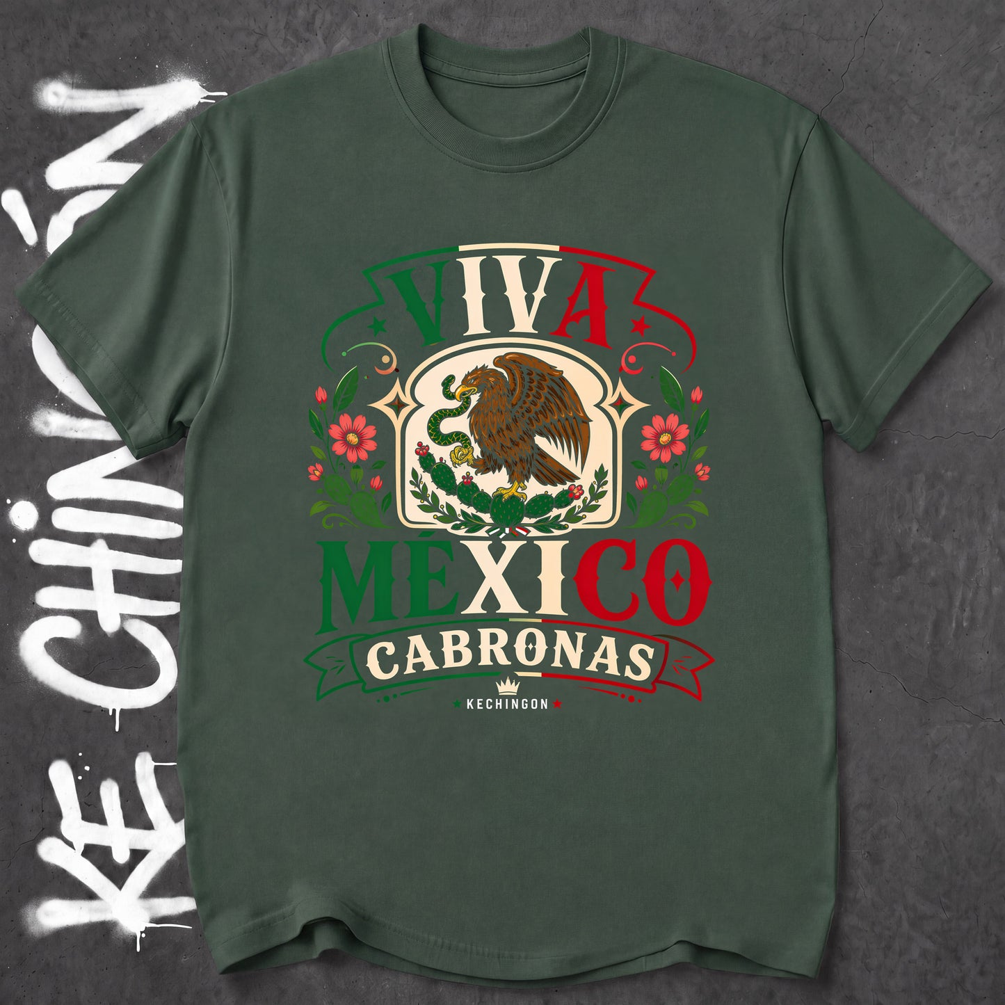 KE CHINGON t-shirt in Forest Green color - SKU KC-0034