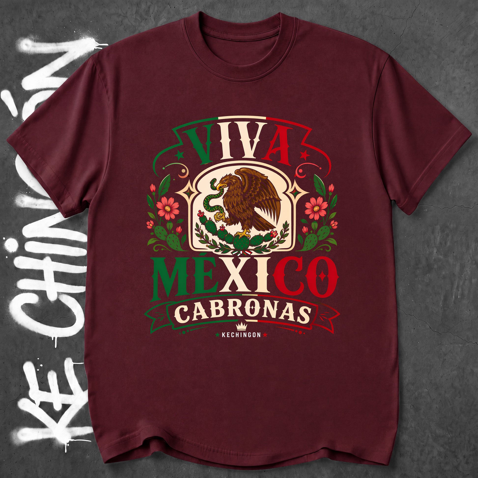 KE CHINGON t-shirt in Maroon color - SKU KC-0034