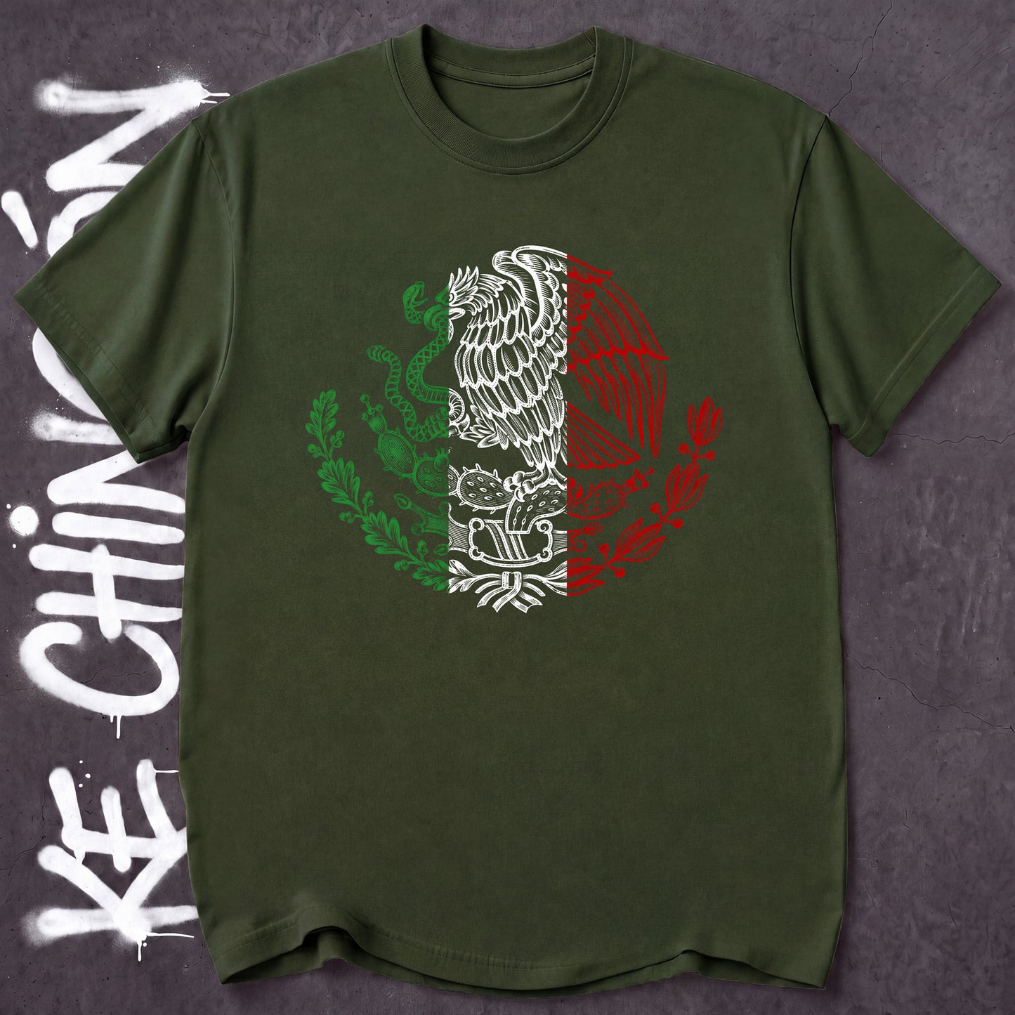 KE CHINGON t-shirt in Military Green color - SKU KC-0035