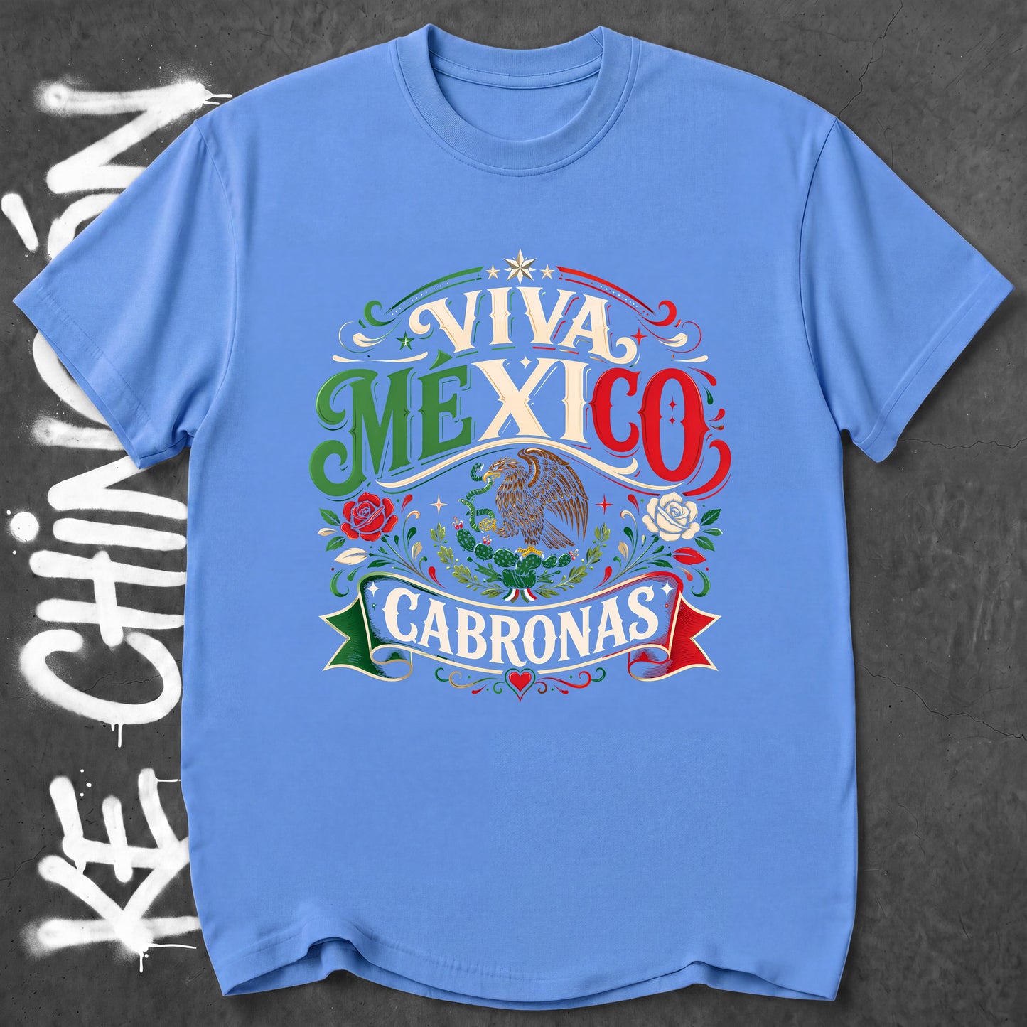 KE CHINGON t-shirt in Carolina Blue color - SKU KC-0036