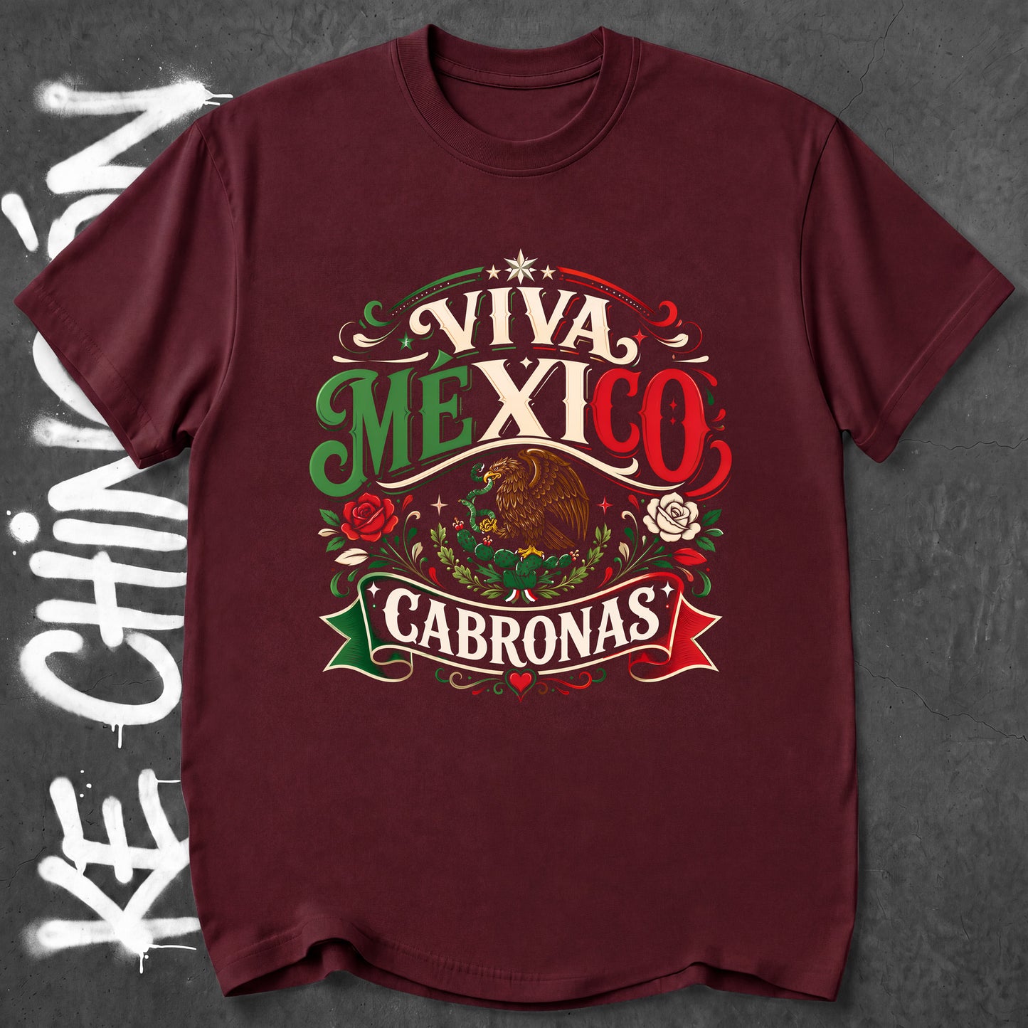 KE CHINGON t-shirt in Maroon color - SKU KC-0036
