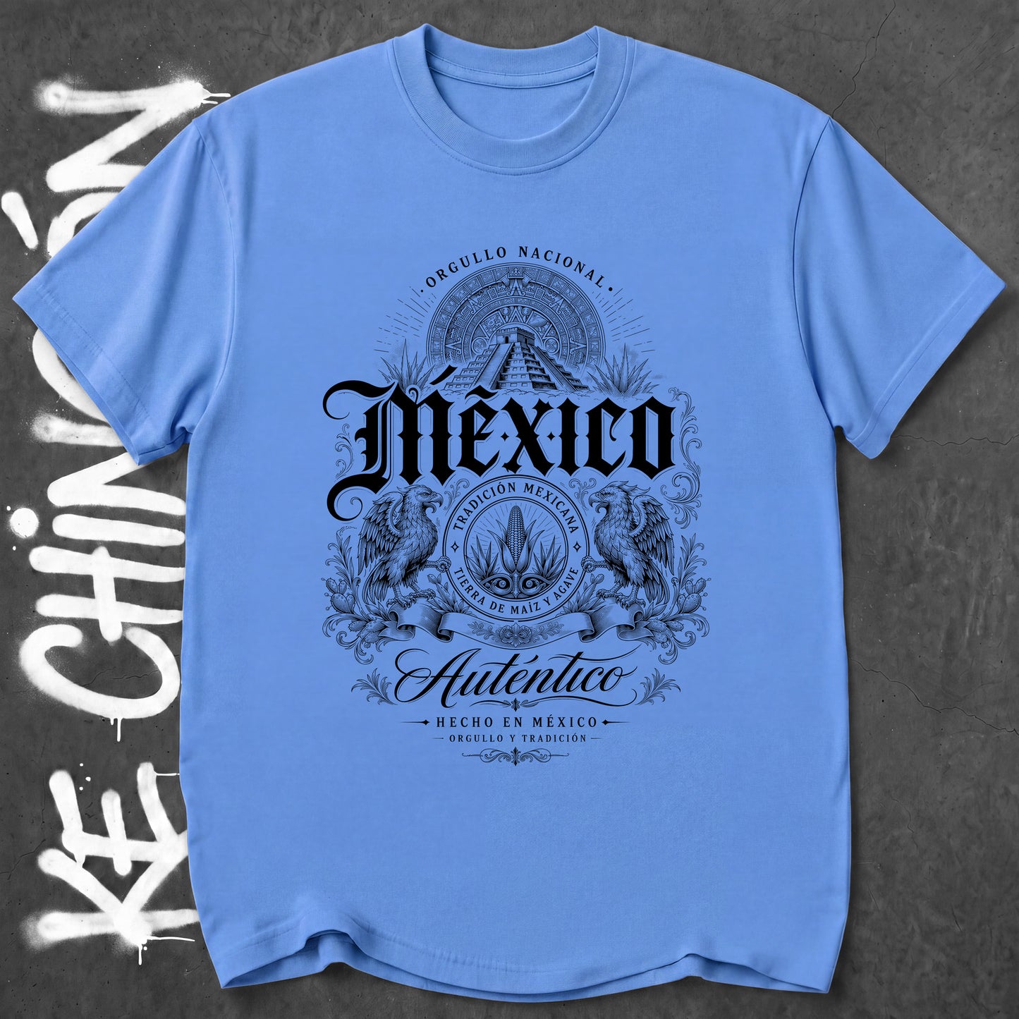 KE CHINGON t-shirt in Carolina Blue color - SKU KC-0037