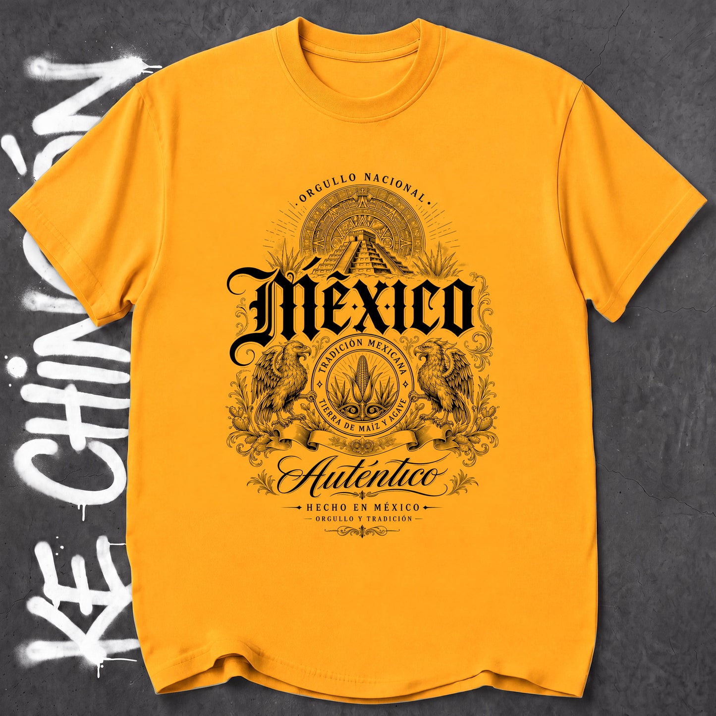 KE CHINGON t-shirt in Gold color - SKU KC-0037