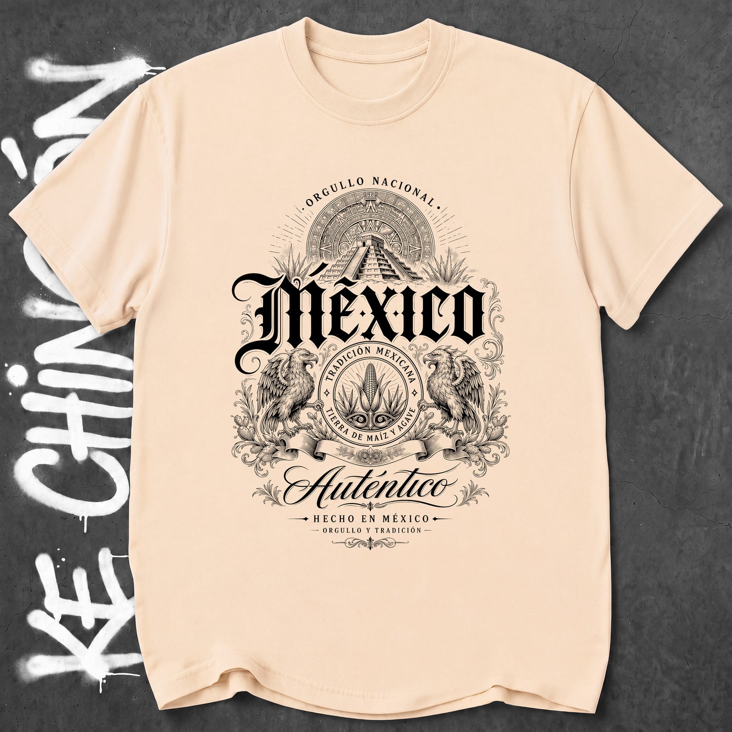 KE CHINGON t-shirt in Natural color - SKU KC-0037