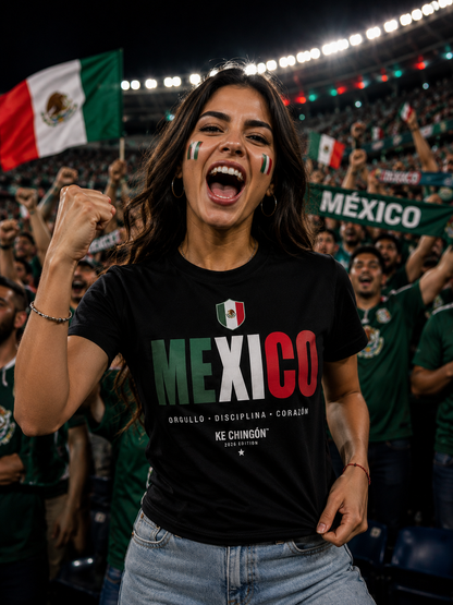 Playera México Negra Unisex | KE CHINGÓN™ 2026 Edition